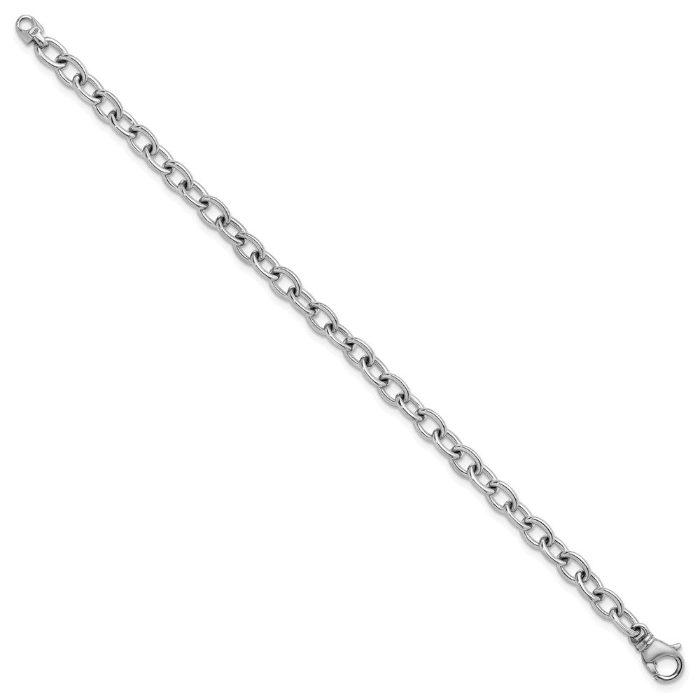 14K Polished Solid 6.5mm Oval Link Chain Bracelet