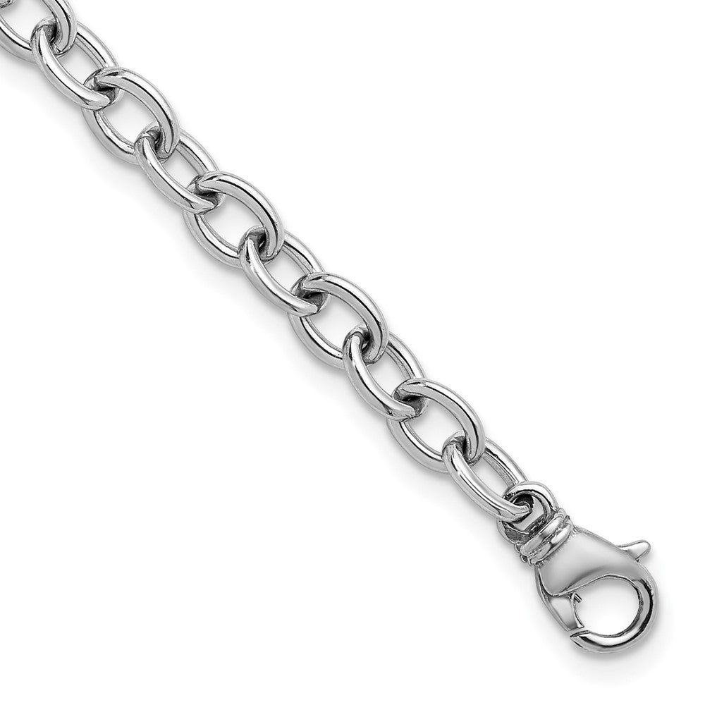 14K Polished Solid 6.5mm Oval Link Chain Bracelet