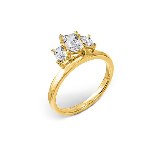 1 Carat Lab Grown Lab Grown Diamond Three-stone Ring