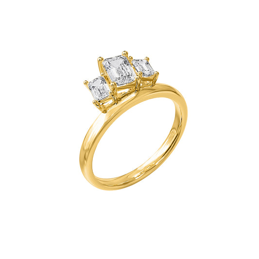 1 Carat Lab Grown Lab Grown Diamond Three-stone Ring