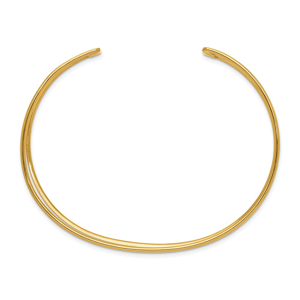 14k Yellow Gold 18.5mm Polished Cuff Bangle Bracelet
