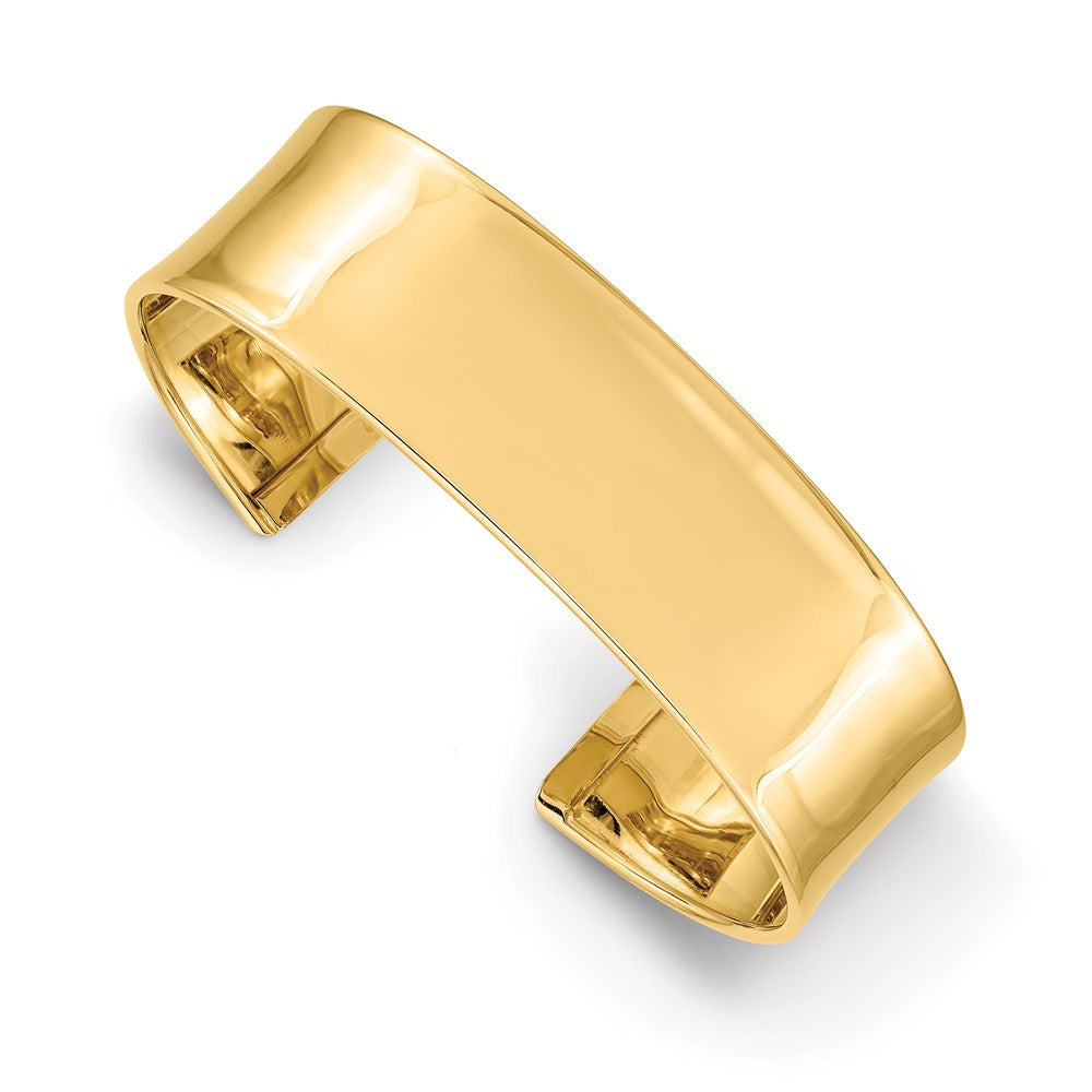 14k Yellow Gold 18.5mm Polished Cuff Bangle Bracelet
