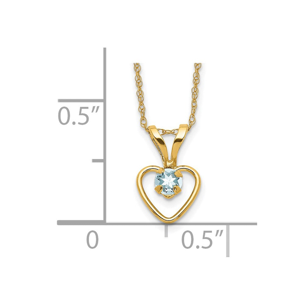 14k Yellow Gold 3mm Garnet Birthstone Heart Pendant Necklace 18"