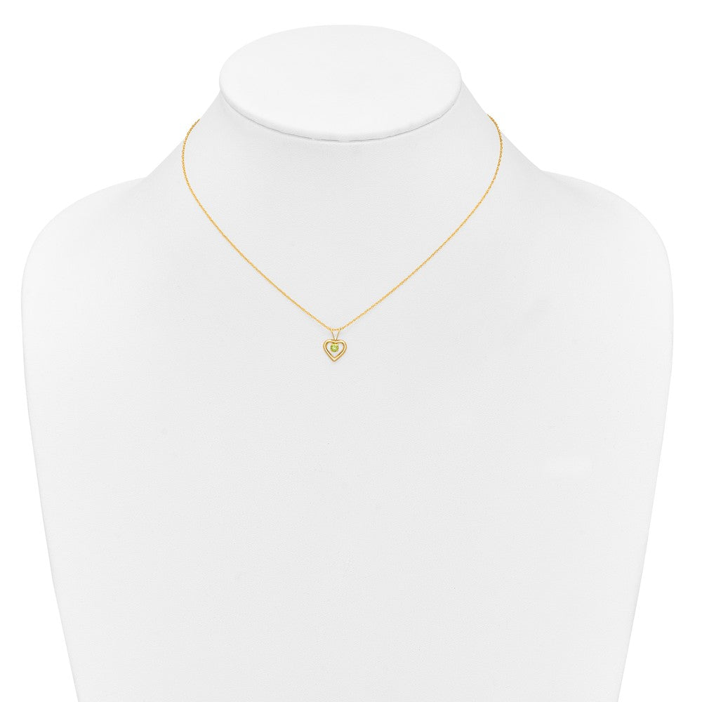 14k Yellow Gold 3mm Garnet Birthstone Heart Pendant Necklace 18"