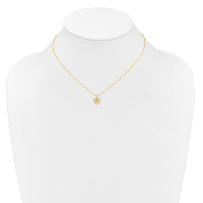 14k Yellow Gold 3mm Garnet Birthstone Heart Pendant Necklace 18"