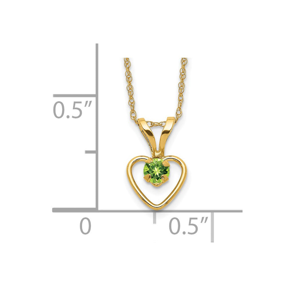 14k Yellow Gold 3mm Garnet Birthstone Heart Pendant Necklace 18"