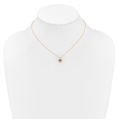 14k Yellow Gold 3mm Garnet Birthstone Heart Pendant Necklace 18"