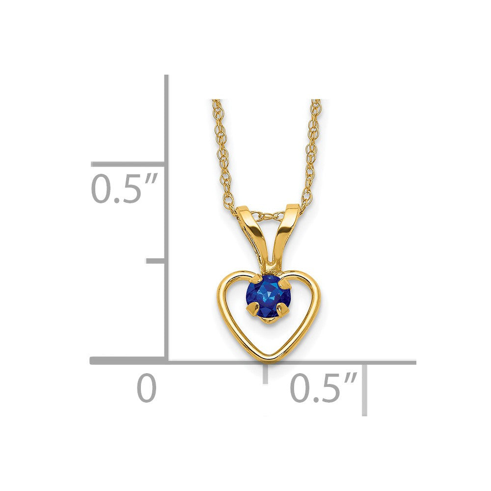 14k Yellow Gold 3mm Garnet Birthstone Heart Pendant Necklace 18"