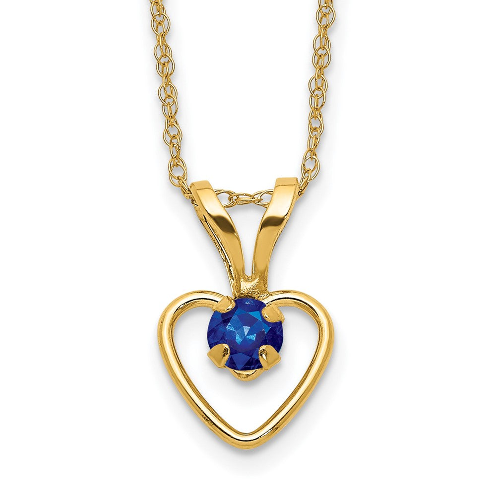 14k Yellow Gold 3mm Garnet Birthstone Heart Pendant Necklace 18"