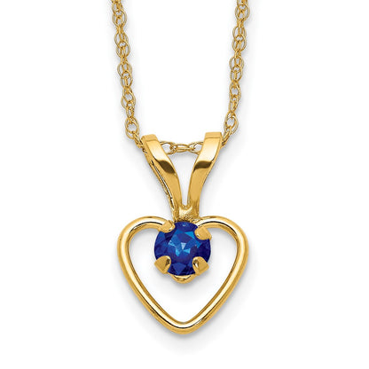 14k Yellow Gold 3mm Garnet Birthstone Heart Pendant Necklace 18"