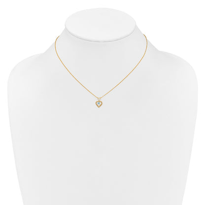 14k Yellow Gold 3mm Garnet Birthstone Heart Pendant Necklace 18"