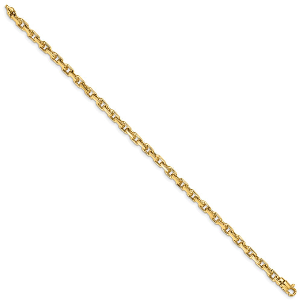 14k Yellow Gold 4.2mm Hand Polished Fancy Link Bracelet 7 inch with Lobster Clasp