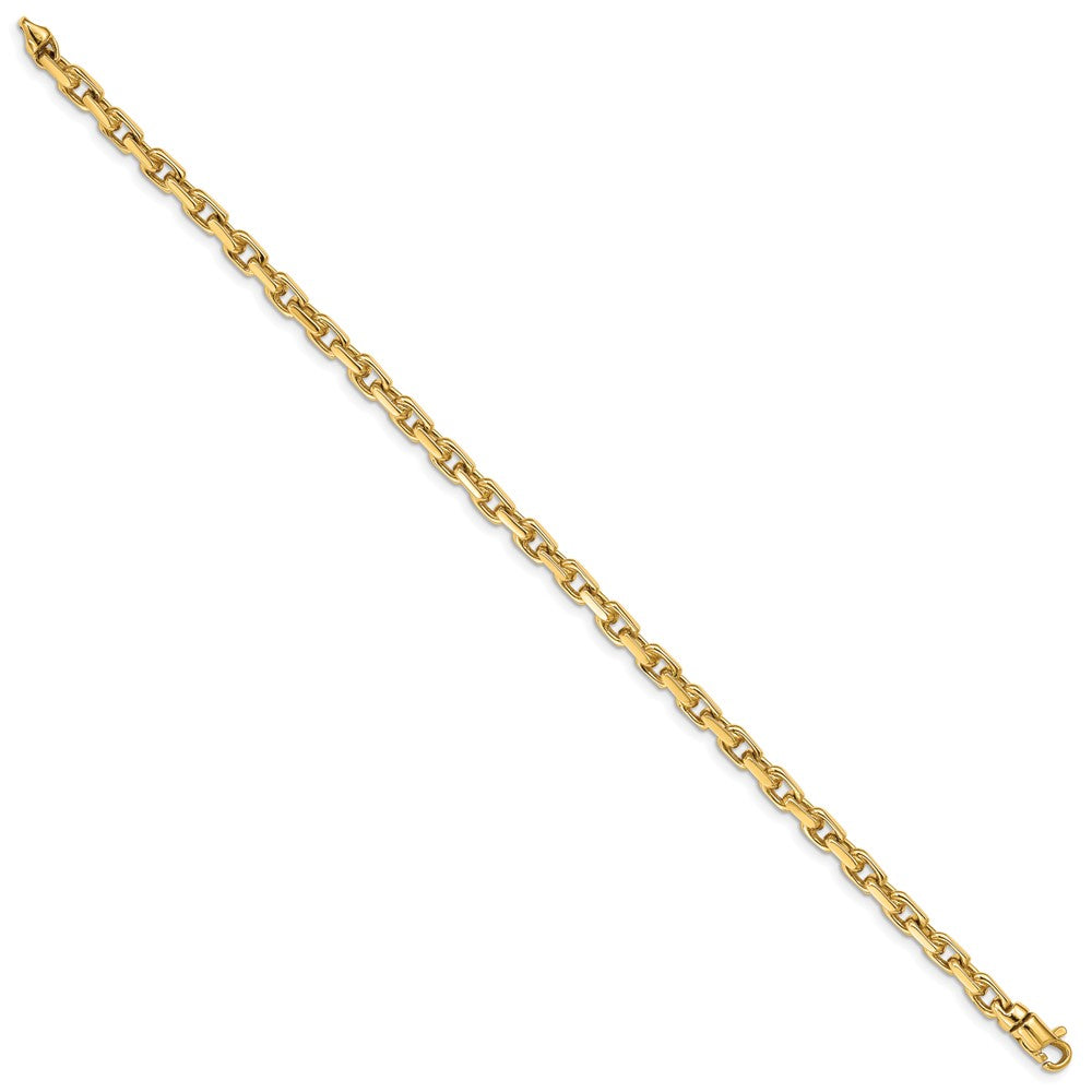 14k Yellow Gold 4.2mm Hand Polished Fancy Link Bracelet 8 inch with Lobster Clasp