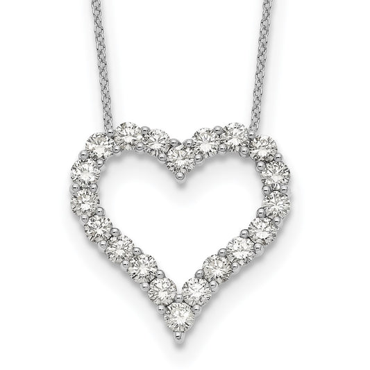 Lab Grown Diamond Heart Pendant Necklace in 14k Gold 18"