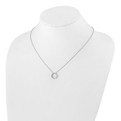14k Gold Diamond Circle Pendant Necklace 18" VS-F