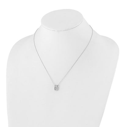 14k White Gold 1/3 Ct Lab Grown Diamond U-Shape Pendant Necklace 18" VS/SI, G