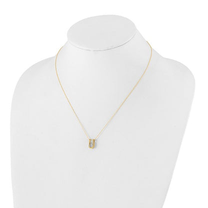 14k White Gold 1/3 Ct Lab Grown Diamond U-Shape Pendant Necklace 18" VS/SI, G