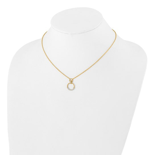 1/4 Ct Lab Grown Diamond Circle Pendant Necklace 18" in 14k Yellow Gold VS-SI, G