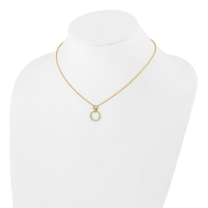 1/4 Ct Lab Grown Diamond Circle Pendant Necklace 18" in 14k Yellow Gold VS-SI, G