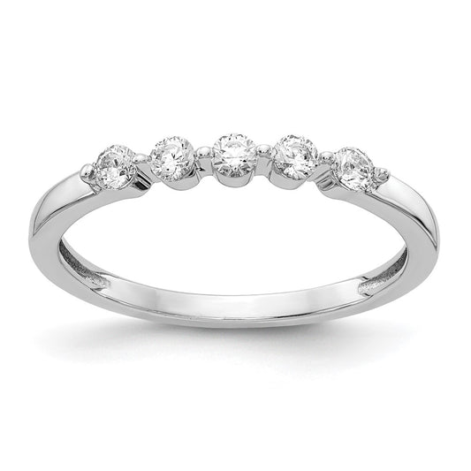 14k White Gold 5-stone Round Diamond Anniversary Ring 1/4 Ct, Clarity- VS, Color- G