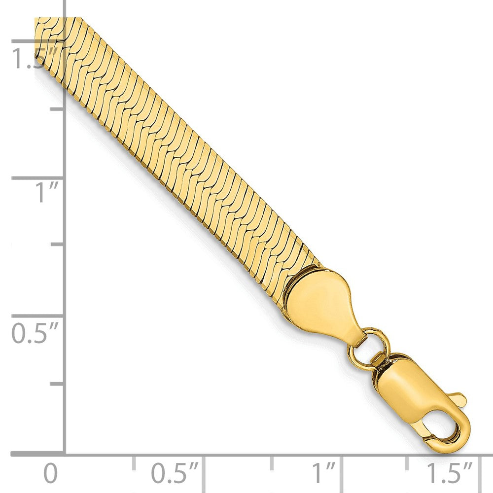 14k Yellow Gold 5.5mm Silky Herringbone Chain Bracelet 8 inch with Lobster Clasp