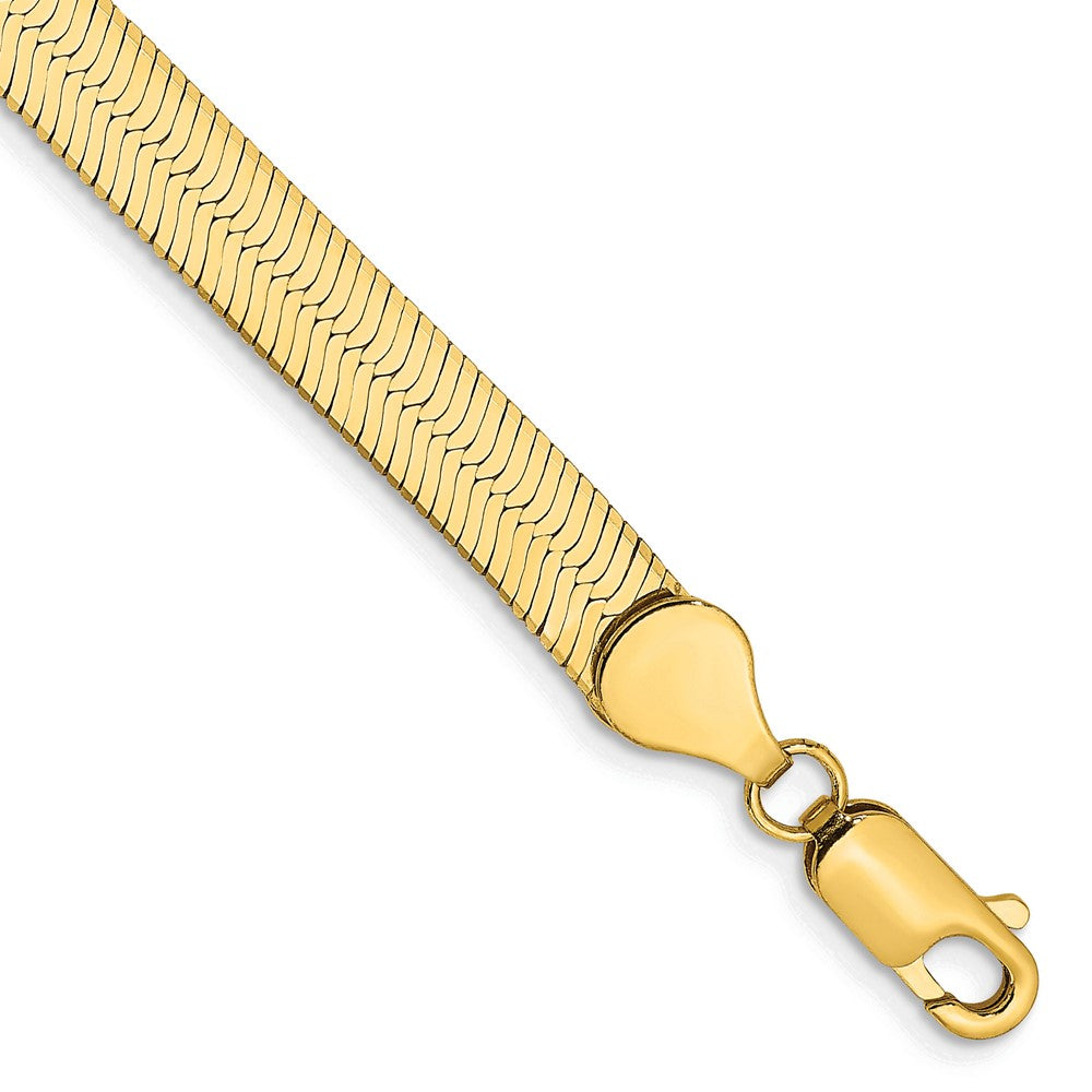 14k Yellow Gold 5.5mm Silky Herringbone Chain Bracelet with Lobster Clasp
