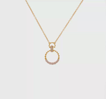 1/4 Ct Lab Grown Diamond Circle Pendant Necklace 18" in 14k Yellow Gold VS-SI, G