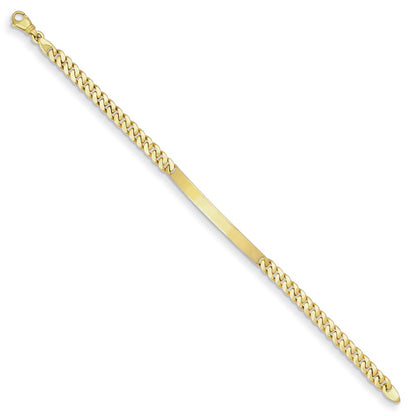 D2D 14K 5.5mm Solid Curb 7.5 inch ID Bracelet