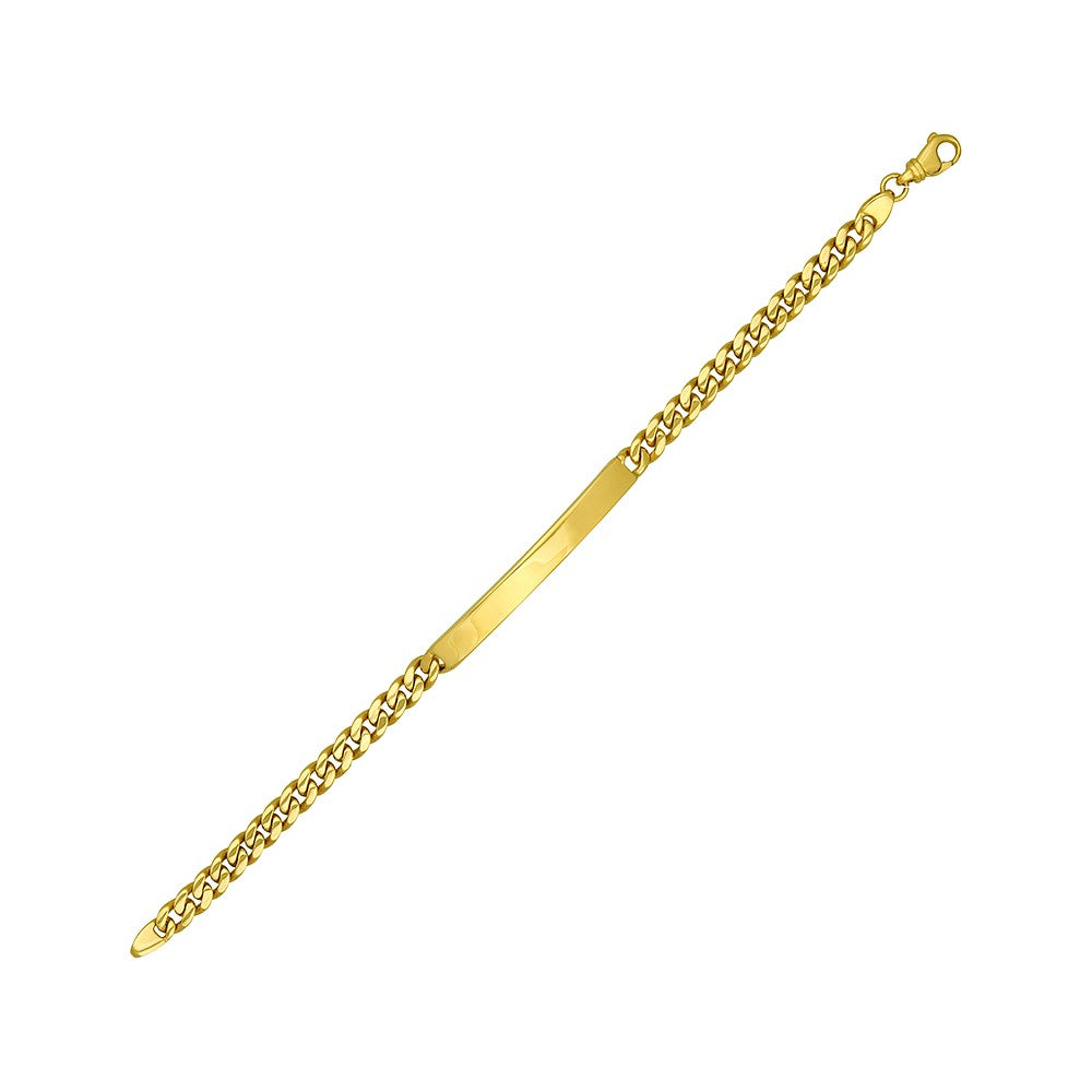 D2D 14K 5.5mm Solid Curb 7.5 inch ID Bracelet