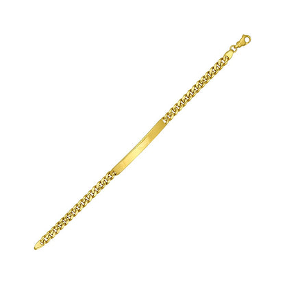 D2D 14K 5.5mm Solid Curb 7.5 inch ID Bracelet