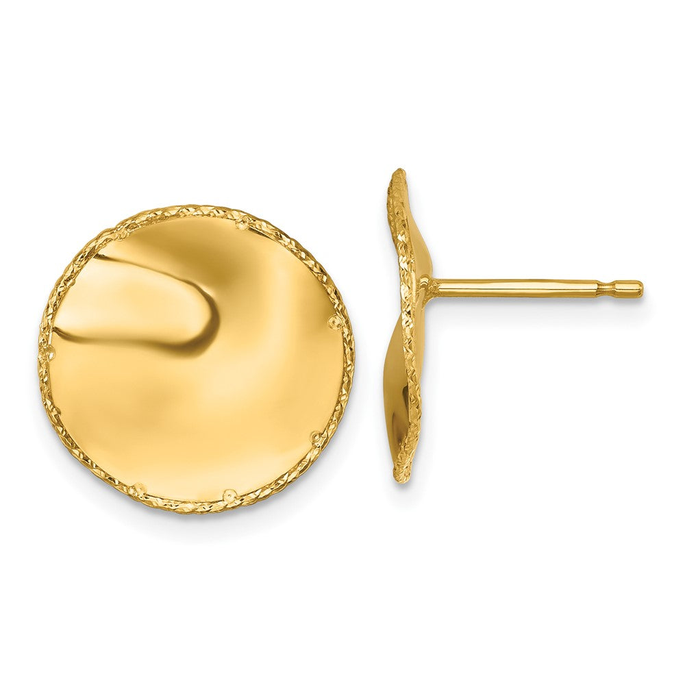 D2D 14K Wavy Rope Edge Circle Post Earrings