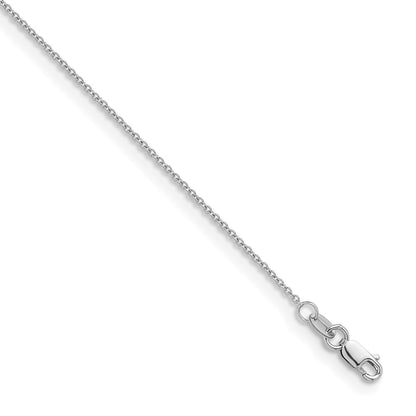D2D 14K White Gold 1.3mm Cable 20 inch Chain