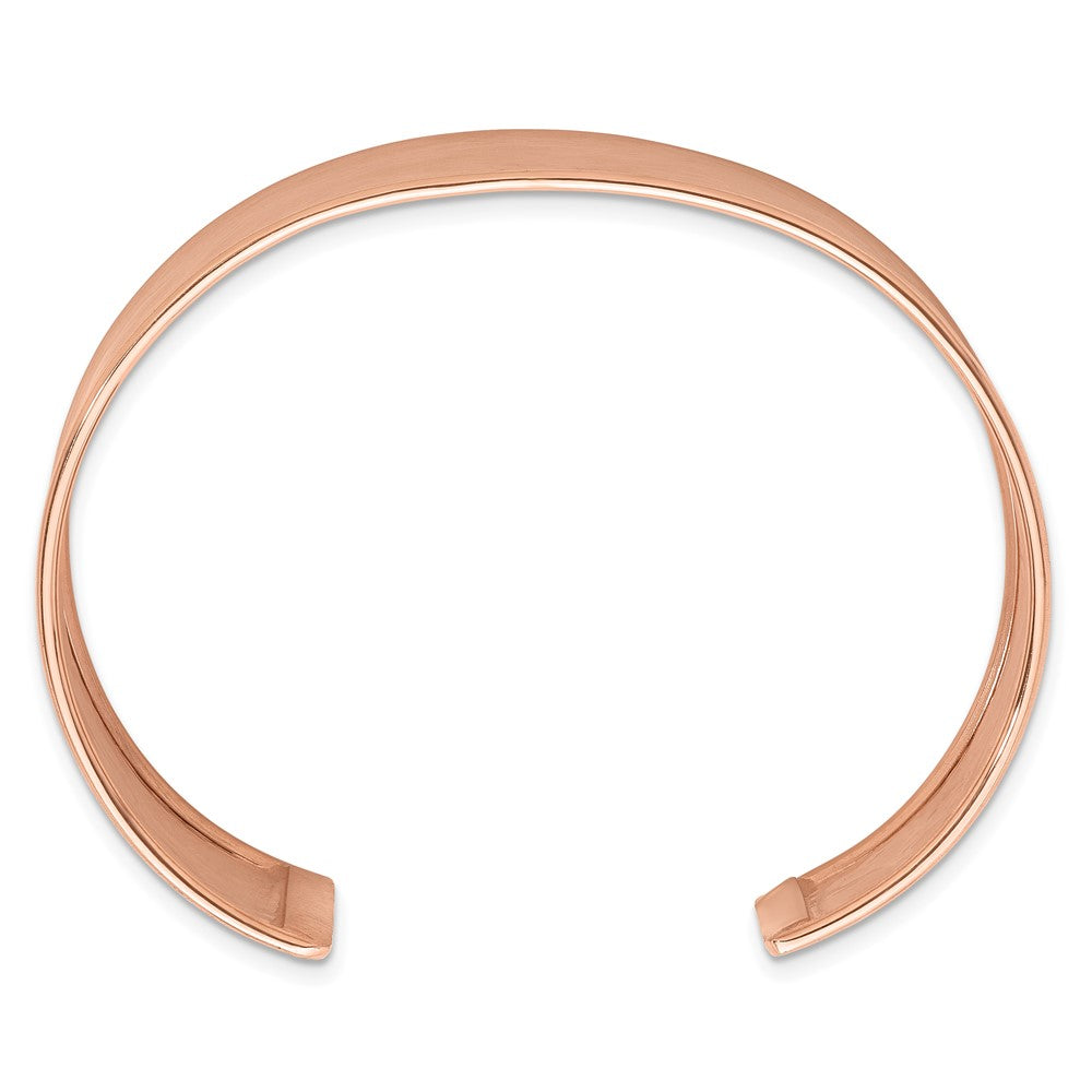 D2D 14K Rose Gold Hammered 19mm Cuff Bangle
