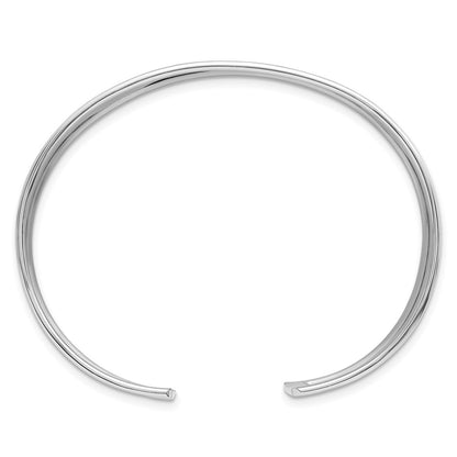 D2D 14K White Gold Hammered 19mm Cuff Bangle