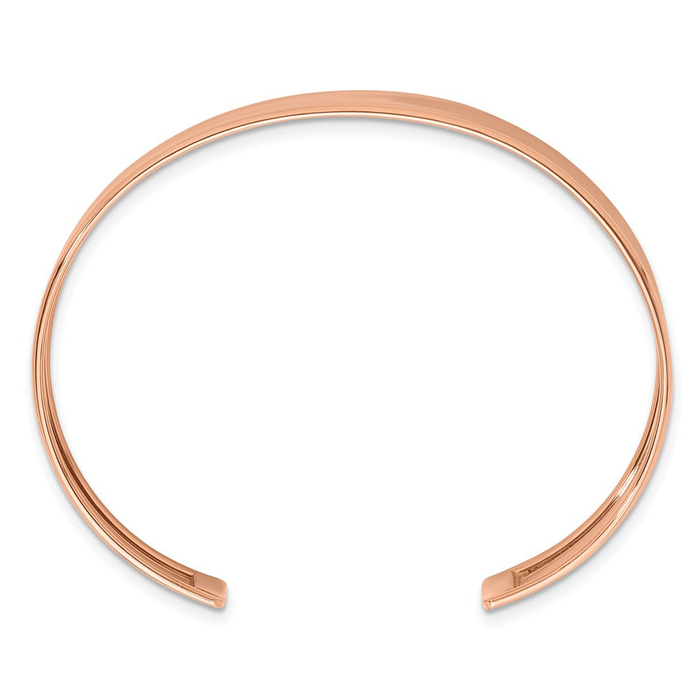 D2D 14K Rose Gold Polished 10.4mm Cuff Bangle