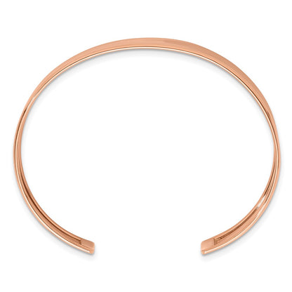 D2D 14K Rose Gold Polished 10.4mm Cuff Bangle