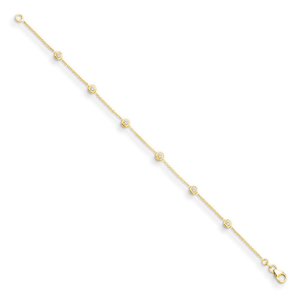 D2D 14K Diamond Circles 7.25 inch Diamond Bracelet