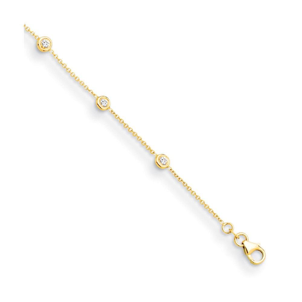 D2D 14K Diamond Circles 7.25 inch Diamond Bracelet