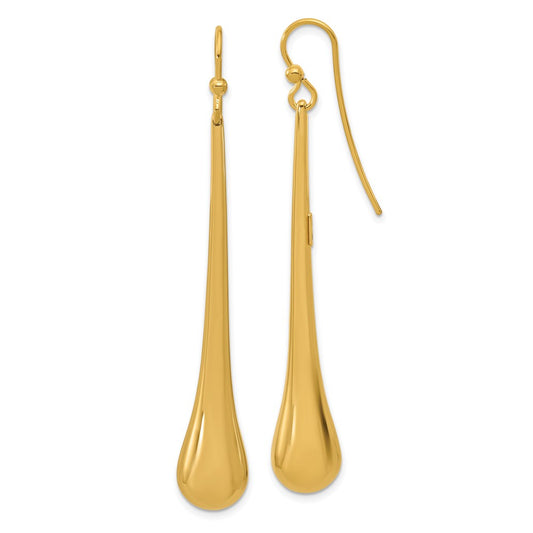 D2D 14K Long Teardrop Dangle Earrings