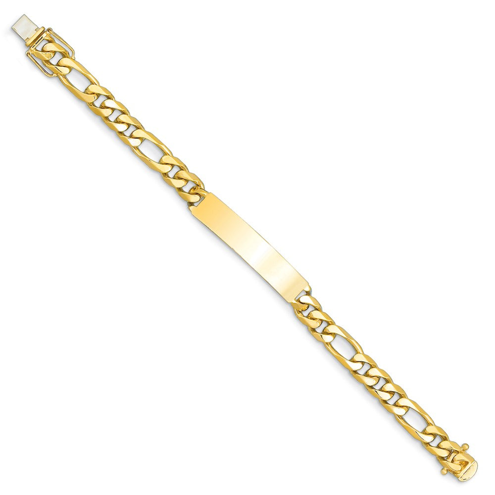 D2D 14K 8.8mm Solid Figaro 8 inch ID Bracelet