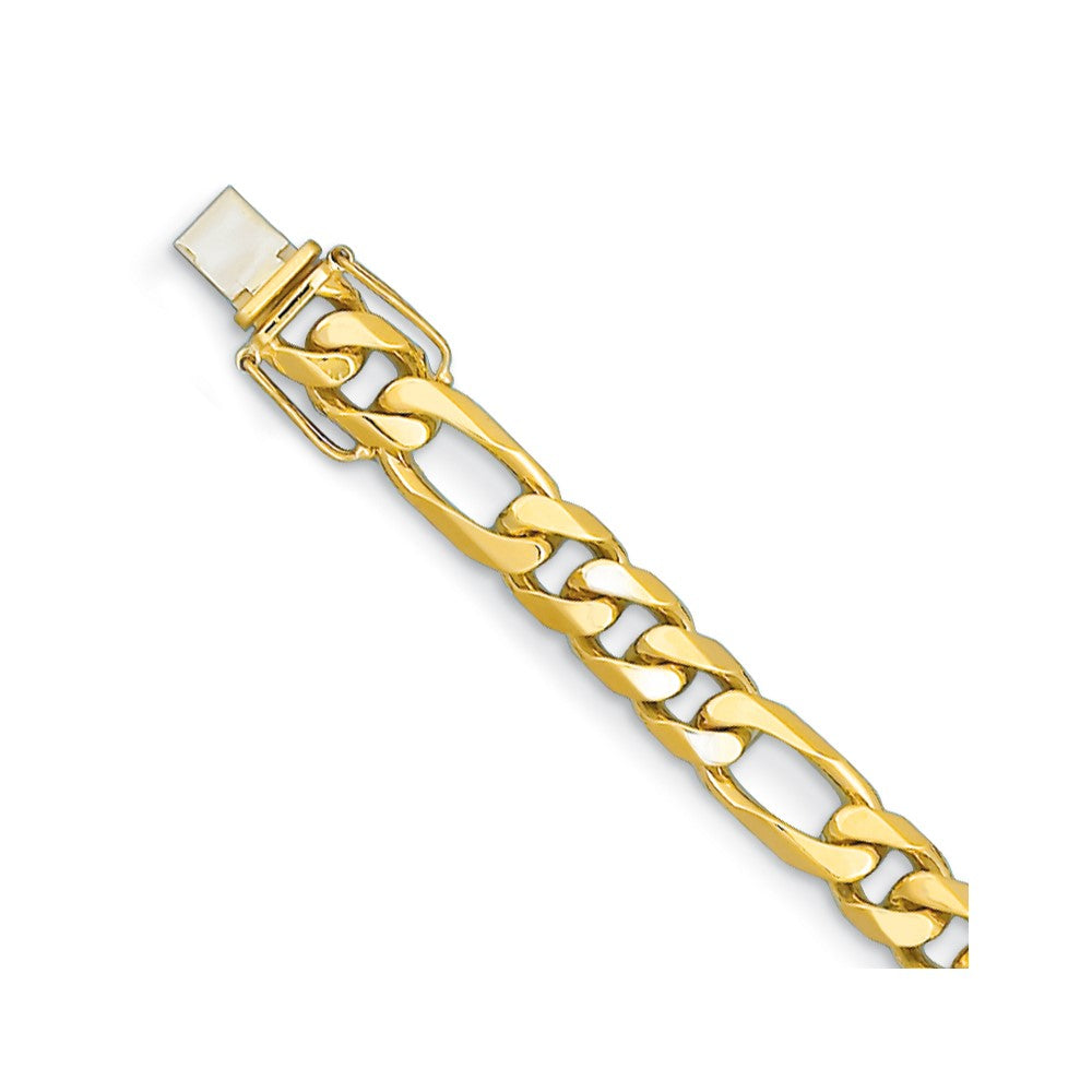 D2D 14K 8.8mm Solid Figaro 8 inch ID Bracelet