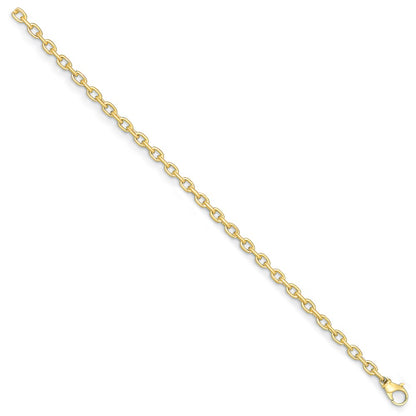 D2D 14K 4.7mm Solid Oval Link 18 inch Chain