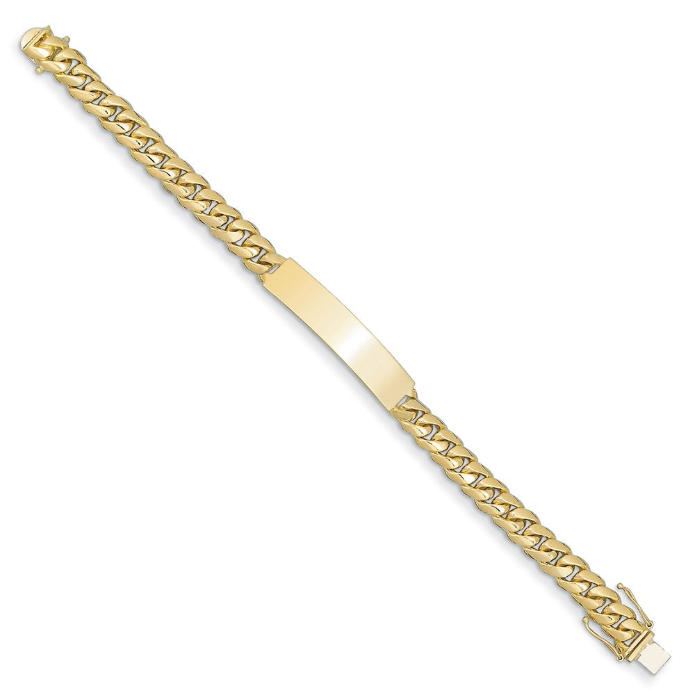 D2D 14K 9.2mm Solid Curb Link 8 inch ID Bracelet