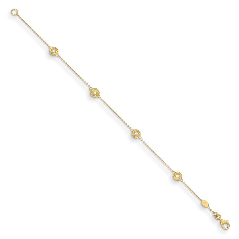 D2D 14K Diamond Circles 7.5 inch Diamond Bracelet