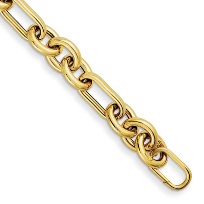 D2D 14K Round & Oval Open Link 8.25 inch Bracelet