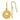 D2D 14K Textured Cut-out Circle Dangle Earrings