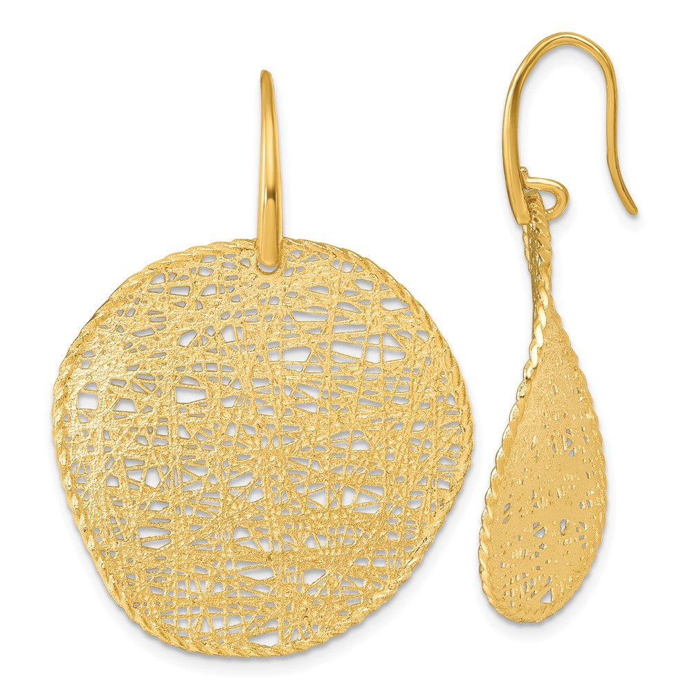 D2D 14K Intricate Wire Wrapped Circle Dangle Earrings