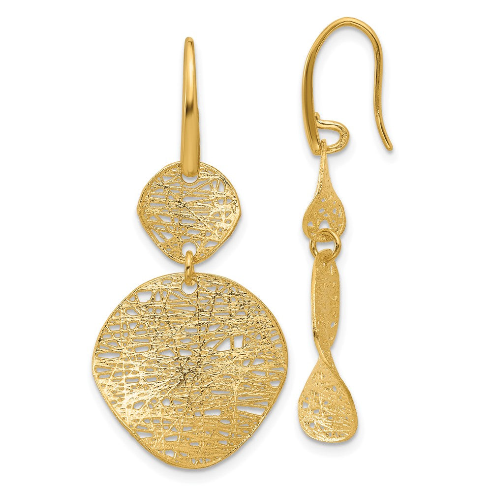 D2D 14K Intricate Wire Wrapped Shapes Dangle Earrings