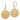 D2D 14K 20mm Ball Wire Wrapped Dangle Earrings