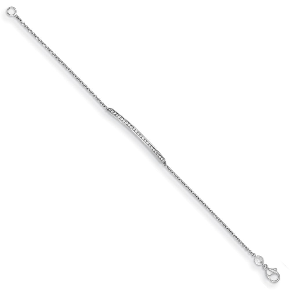 D2D 14K White Gold Diamond Bar 7.5 inch Diamond Bracelet